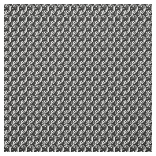 Tissu Argent Chainmaille Imprimer Goth Motif Fabric (Échantillon)
