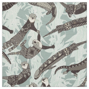 Tissu argent de loutres de mer