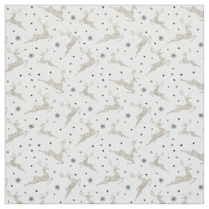 Tissu Argent Reindees