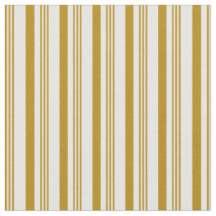 Tissu Argument d'or foncé et Motif blanc à rayures/à lin