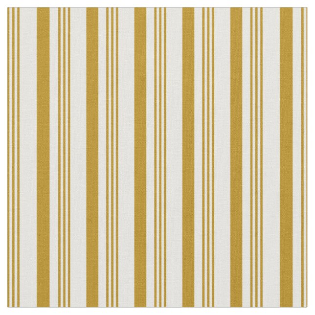 Tissu Argument d'or foncé et Motif blanc à rayures/à lin (Fermer)