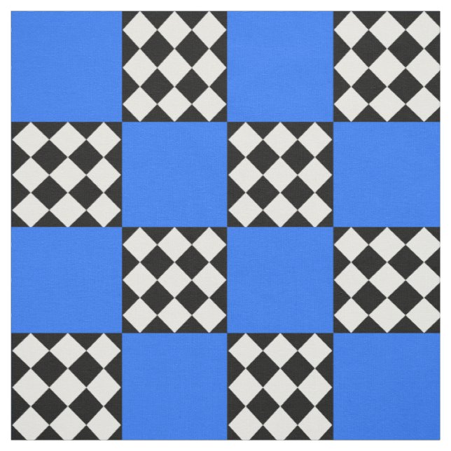 Tissu Arlequin blanc bleu Carré forme textuelle (Échantillon)