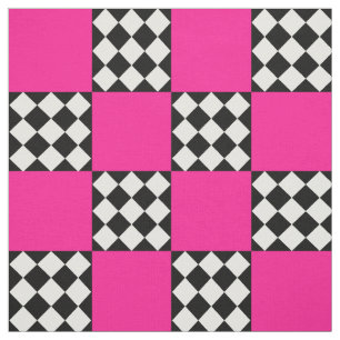 Tissu Arlequin blanc rose Carré forme textile