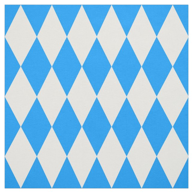 Tissu Arlequin bleu blanc Diamants Checkers Design (Échantillon)