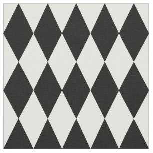 Tissu Arlequin Motif de diamants noir et blanc