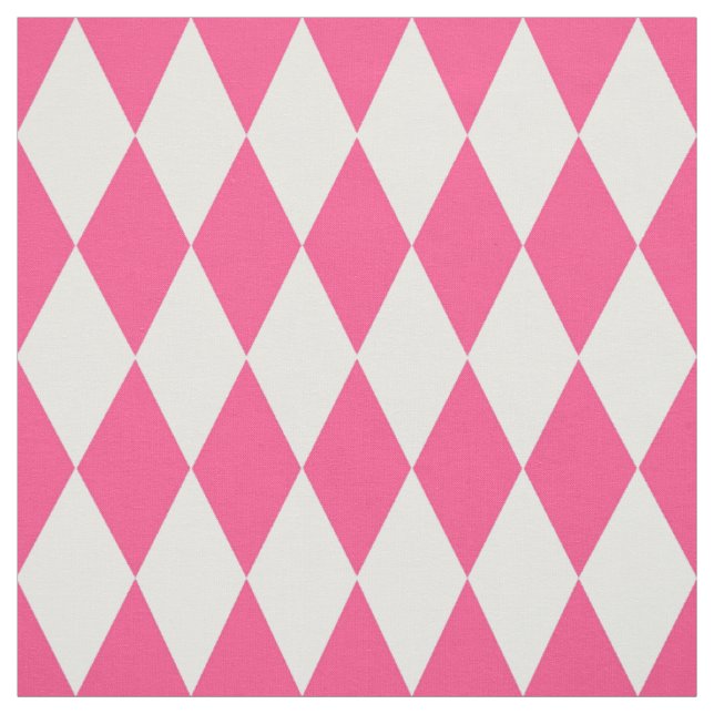 Tissu Arlequin rose blanc Diamants Checkers Design (Échantillon)