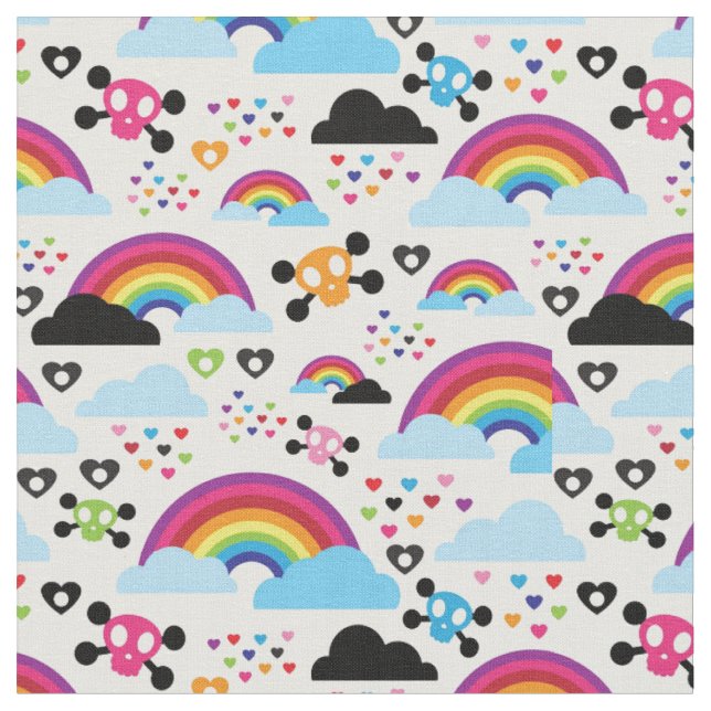 Tissu Arrière - plan adolescent de crâne d'arc-en-ciel (Fermer)