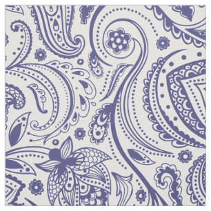 Tissu Arrière - plan blanc bleu floral bleu marine