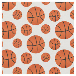 Tissu Arrière - plan blanc Motif de basket-ball