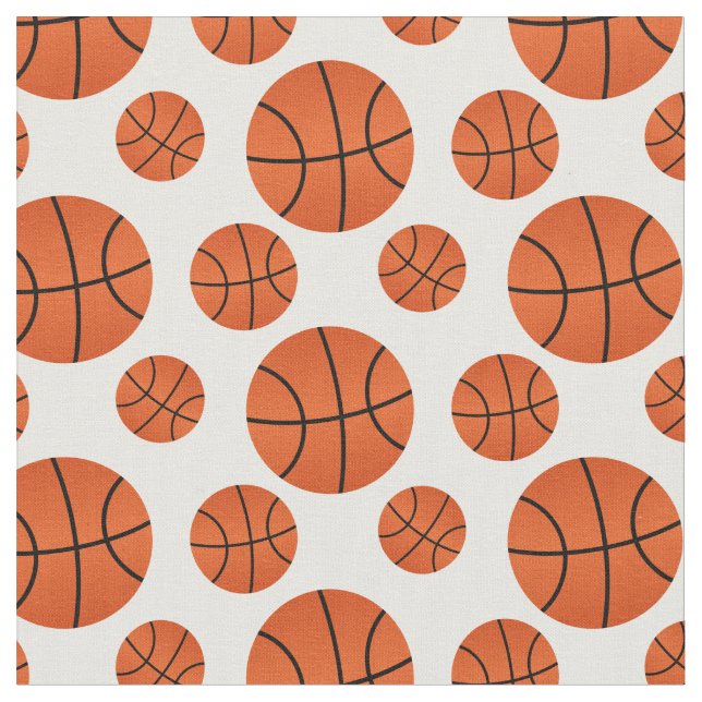 Tissu Arrière - plan blanc Motif de basket-ball (Fermer)