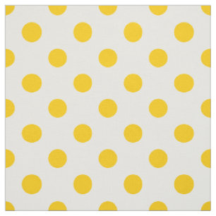Tissu Arrière - plan blanc Pois jaunes