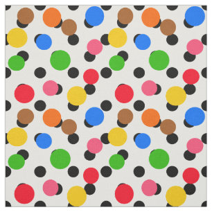 Tissu Arrière - plan blanc Polka-dots colorés