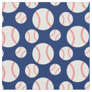 Tissu Arrière - plan bleu de la marine Motif de basebal