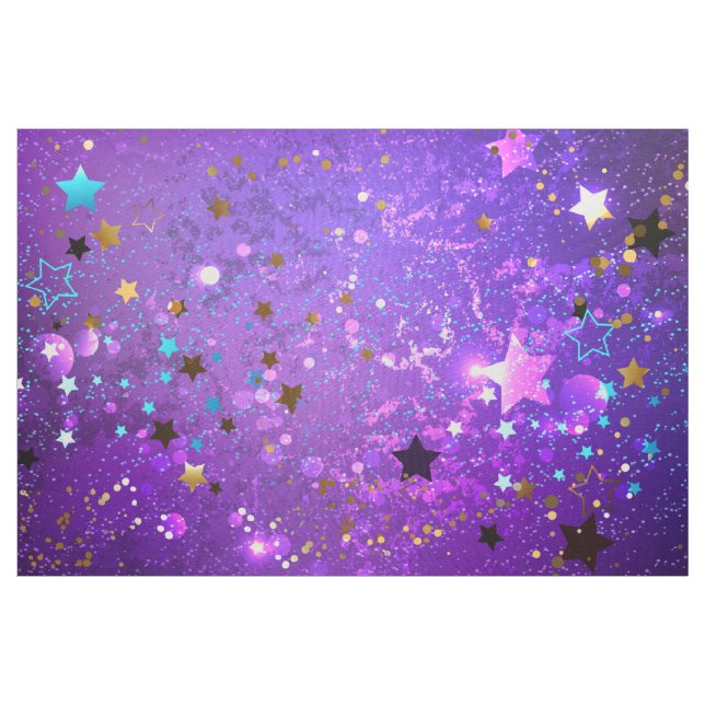 Tissu Arrière - plan de feuille violet avec étoiles (Yard)