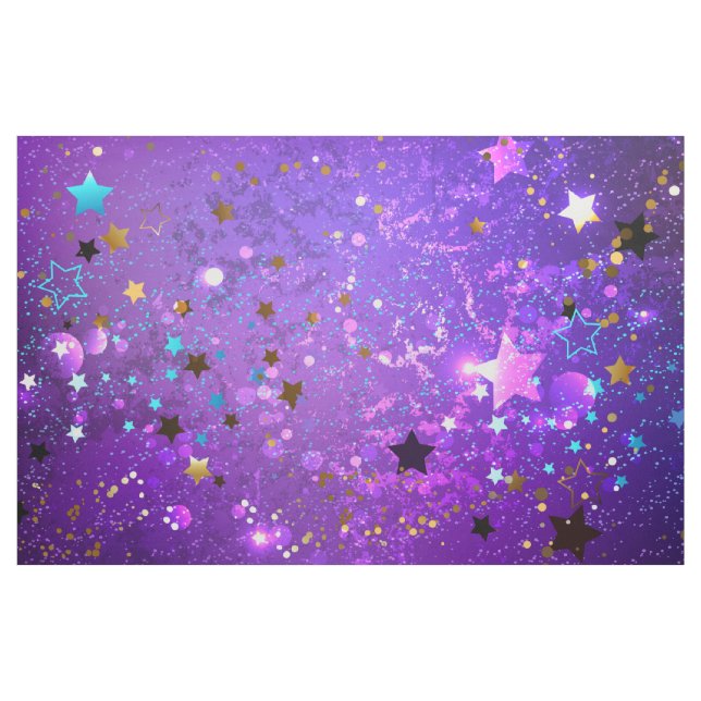 Tissu Arrière - plan de feuille violet avec étoiles (Yard)