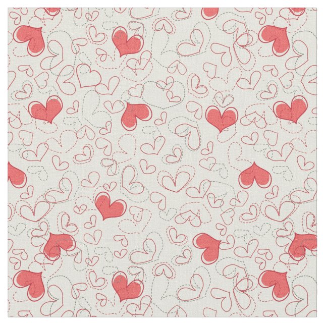 Tissu Arrière - plan mignon de coeurs (Fermer)