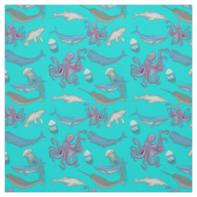 Tissu Arrière - plan Motif de l'océan animal (Échantillon)