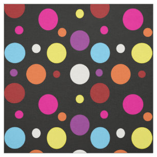 Tissu Arrière - plan noir Colorful Pois Motif