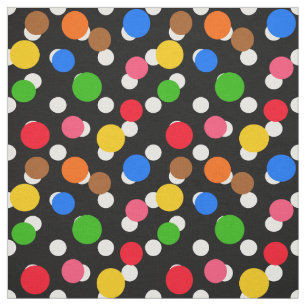 Tissu Arrière - plan noir Polka-dots coloré design