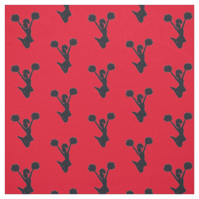Tissu Arrière - plan rouge Cheer Silhouette (Échantillon)