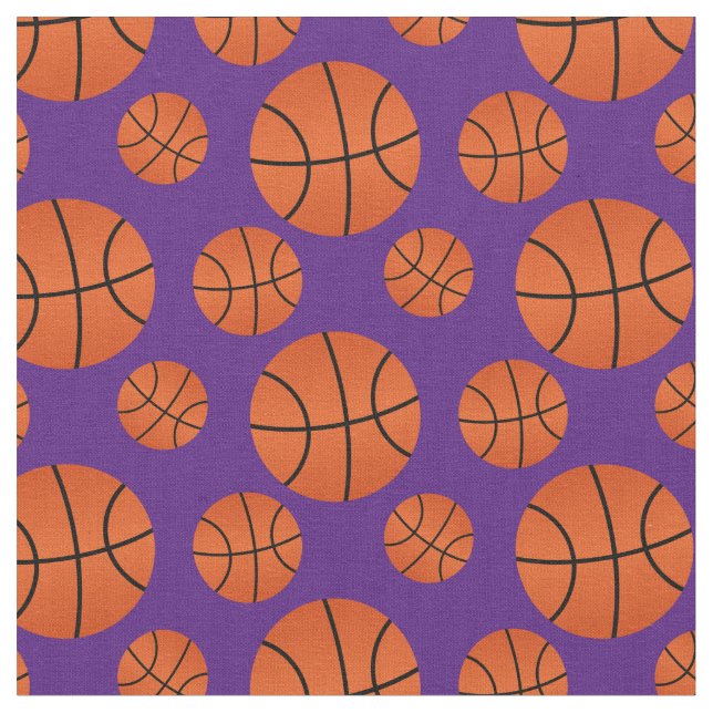 Tissu Arrière - plan violet Motif de basket-ball (Fermer)