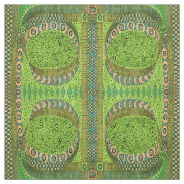 Tissu Arrivée à l'étang de grenouille (Échantillon)