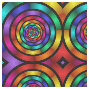 Tissu Arrondi et psychédélique coloré Art moderne fracta