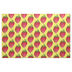Tissu Arrosage de fraise juteuse motif d'aquarelle de fr