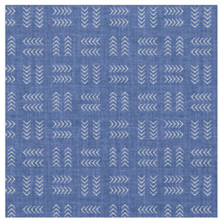 Tissu Arrows on Medium Blue Linen