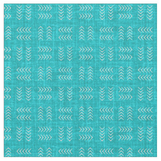 Tissu Arrows on Turquoise Linen