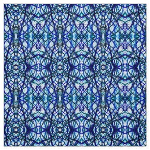 Tissu Art à l'encre alcoolique abstraite bleu Icare