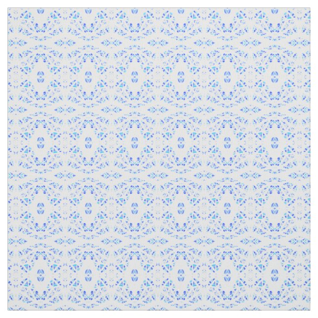Tissu Art Abstrait Bleu Blanc Gouache (Échantillon)
