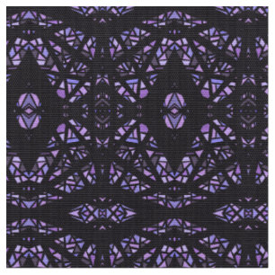 Tissu Art Abstrait Gouache Noir Violet Spectroscopique