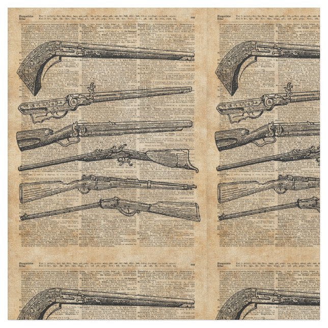 Tissu Art antique de dictionnaire d'armes à feu d'armes (Fermer)