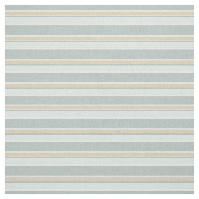 Tissu Art Blanc Tan Gris Vert De La Mer Unique (Échantillon)