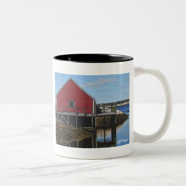 Tissu Art Boathouse Café Mug (Droit)