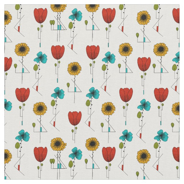 Tissu Art Contemporain Nouveau Modèle Floral (Fermer)