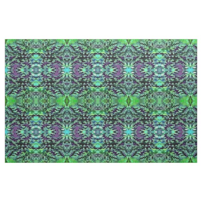 Tissu Art de bruit abstrait de feuillage en vert et (Fat Quarter)