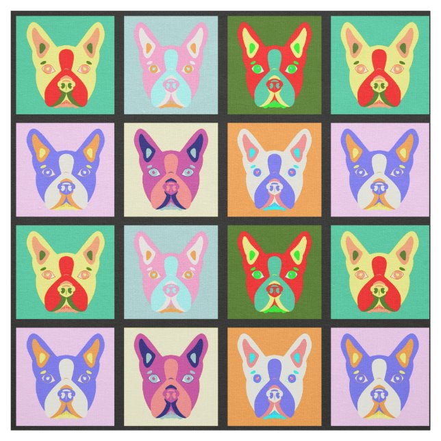 Tissu Art de bruit de Boston Terrier (Échantillon)