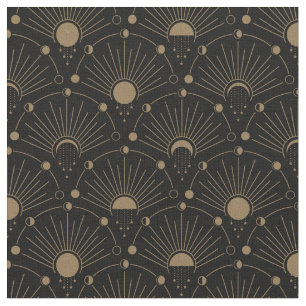 Tissu Art déco céleste Lune et étoiles Vintages des anné