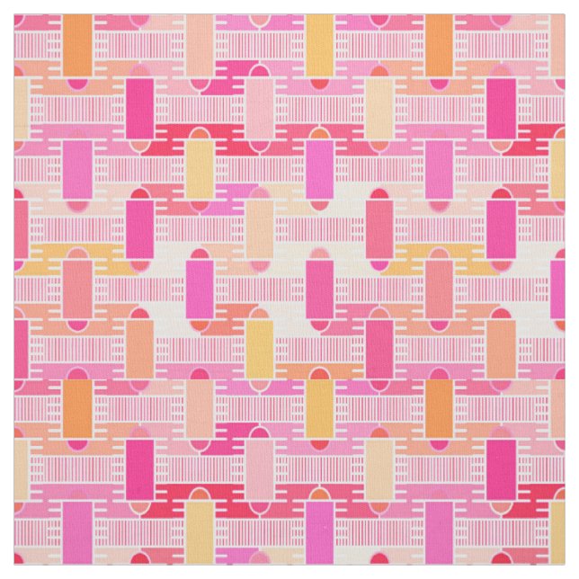 Tissu Art Déco chic industriel - rose, pêche, or (Échantillon)