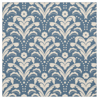 Tissu Art déco des années 1930 Floral Damask Faux Burlap