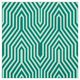 Tissu Art déco géométrique - turquoise et aqua