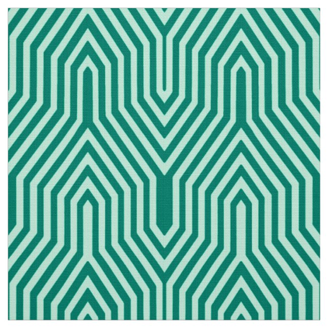 Tissu Art déco géométrique - turquoise et aqua (Échantillon)