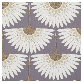Tissu art déco grues plum