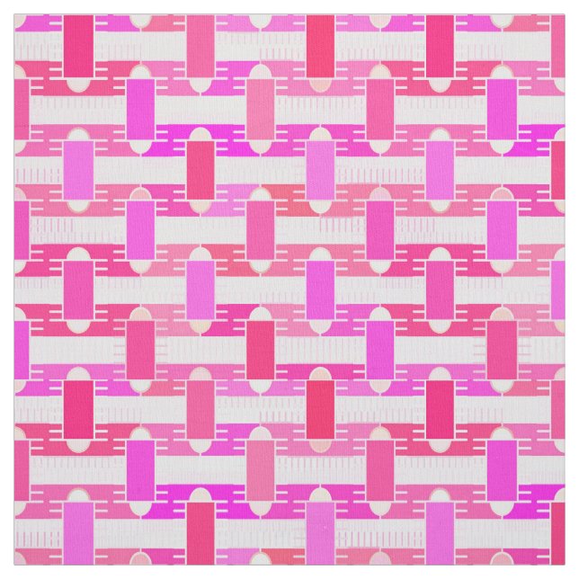 Tissu Art Déco industriel chic - rose, fuchsia, orchidée (Échantillon)