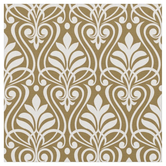 Tissu Art Déco Motif 01 - Blanc sur fusion or (Fermer)