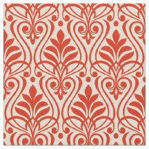 Art Déco Motif 01 - Dali's Red on Off-White