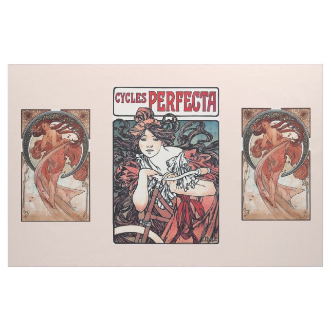 Tissu Art déco Mucha de femme (Yard)