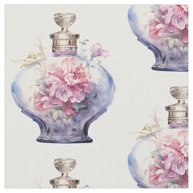 Tissu Art Déco Opulence flacon parfum rose (Fermer)